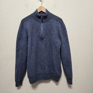 Gazman Lambswool Blue 1/4 Zip Sweater Size L